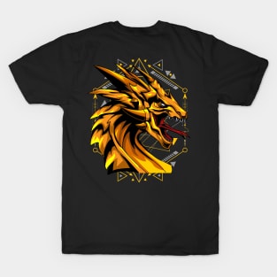 dragon golden geometric T-Shirt